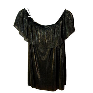 love & legend metallic gold ribbed sleeveless top Size 2X